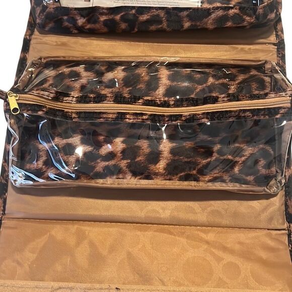 Joy Mangano Better Beauty Roll Up Leopard Print Cosmetic Case Organizer NWOT - Picture 3 of 13